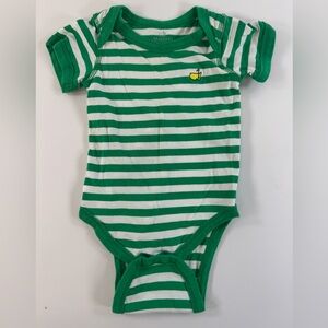 Masters Kids Green White Stripe Golf Onesie 6–12M